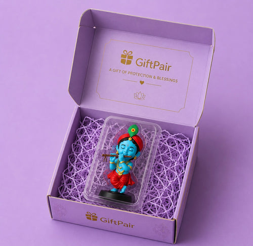 BUDDYZ Bharat Series Dhyaan Bansidhar Little Krishna Figurine (Blue Tone)