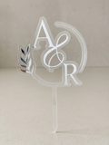 Monogram Acrylic Wedding Cake