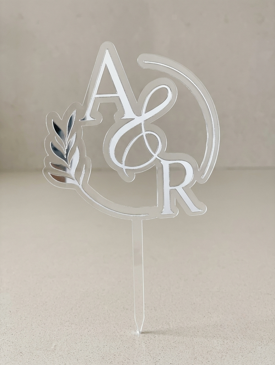 Monogram Acrylic Wedding Cake