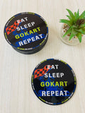 Eat Sleep Go Kart Repeat" acreylic product