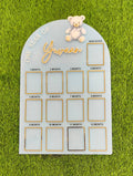 Teddy Bear Baby' Monthly Milestone Acrylic Photo Frame